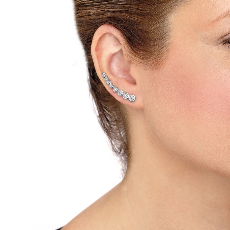 Main Image 2 of Previously Owned Earring Climbers 1/4 ct tw Diamonds 10K White Gold