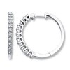 Thumbnail Image 0 of Previously Owned Diamond Hoop Earrings 1/4 ct tw Round-cut 10K White Gold