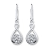 Thumbnail Image 2 of Previously Owned Diamond Dangle Earrings 1/20 ct tw Round-cut Sterling Silver