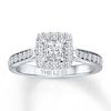 Thumbnail Image 1 of Previously Owned THE LEO Diamond Ring 3/4 ct tw Princess & Round-cut 14K White Gold
