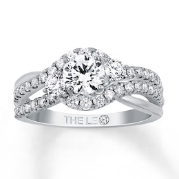 Previously Owned Leo Engagement Ring 1-1/8 ct tw Round-cut Diamonds 14K White Gold