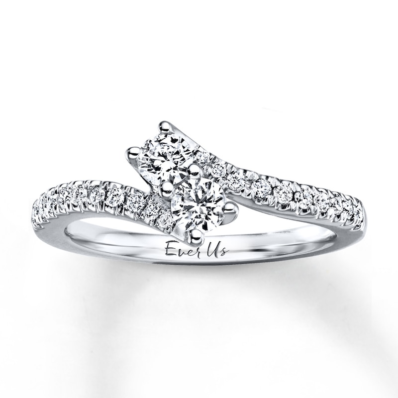 Main Image 1 of Previously Owned Ever Us Ring 1/2 ct tw Round-cut Diamonds 14K White Gold