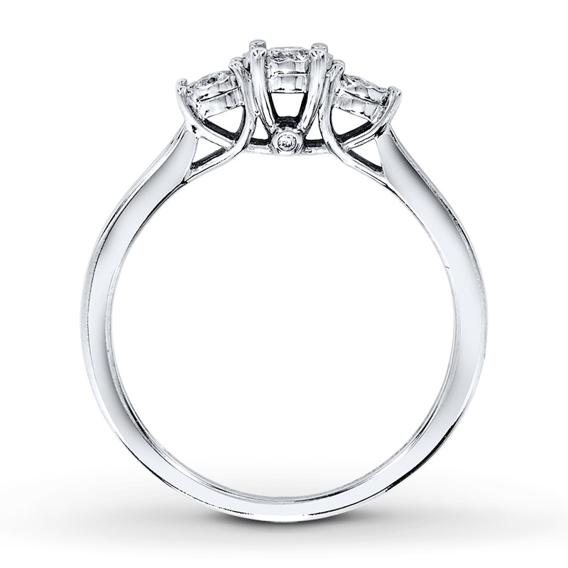 Main Image 2 of Previously Owned 3-Stone Diamond Ring 1/3 ct tw Round-cut 14K White Gold