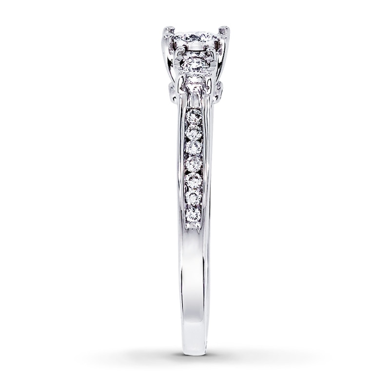 Main Image 3 of Previously Owned 3-Stone Diamond Ring 1/3 ct tw Round-cut 14K White Gold