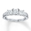 Thumbnail Image 1 of Previously Owned 3-Stone Diamond Ring 1 ct tw Princess-cut 14K White Gold