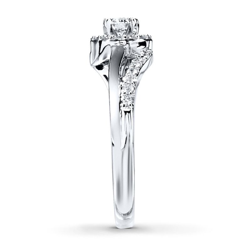 Main Image 3 of Previously Owned Diamond Engagement Ring 1/3 ct tw Round-cut 14K White Gold