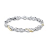 Thumbnail Image 1 of Previously Owned Diamond Bracelet Sterling Silver & 10K Yellow Gold 7.5"
