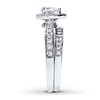 Thumbnail Image 3 of Previously Owned Diamond Bridal Set 1-1/5 ct tw Pear & Round-cut 14K White Gold