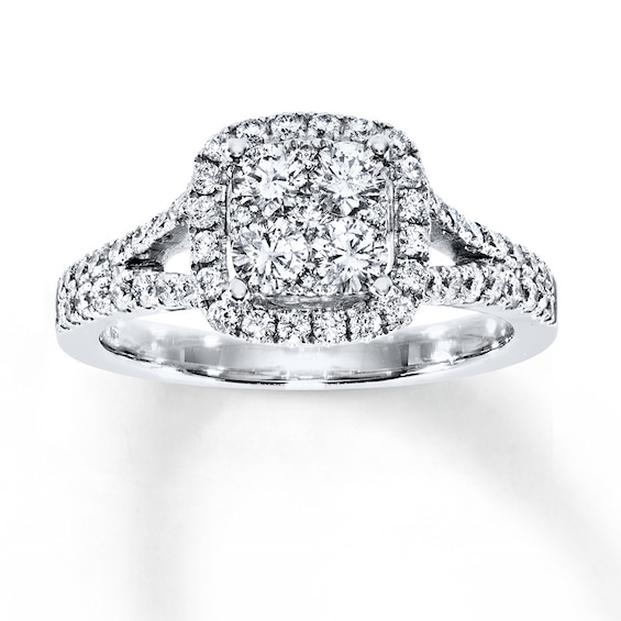 Previously Owned Engagement Ring 1 ct tw Round-cut Diamonds 14K White Gold