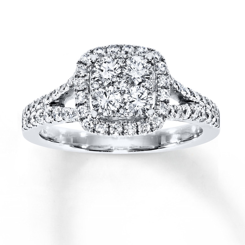 Main Image 1 of Previously Owned Engagement Ring 1 ct tw Round-cut Diamonds 14K White Gold