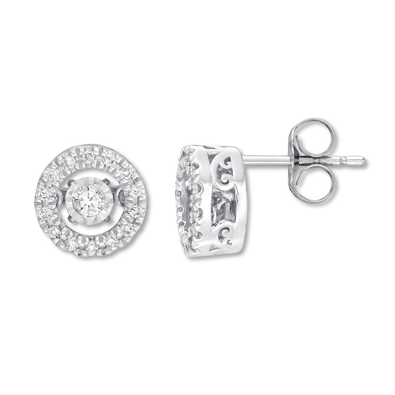 Main Image 1 of Previously Owned Unstoppable Love Earrings 1/4 ct tw 10K White Gold