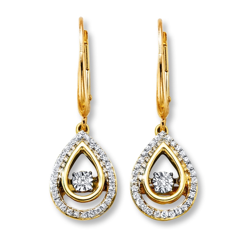 Main Image 1 of Previously Owned Unstoppable Love Diamond Earrings 1/5 ct tw 10K Yellow Gold