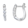 Thumbnail Image 1 of Previously Owned Diamond Hoops 1/2 ct tw Round-cut 18K White Gold Earrings