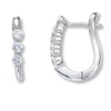 Thumbnail Image 0 of Previously Owned Diamond Hoops 1/2 ct tw Round-cut 18K White Gold Earrings