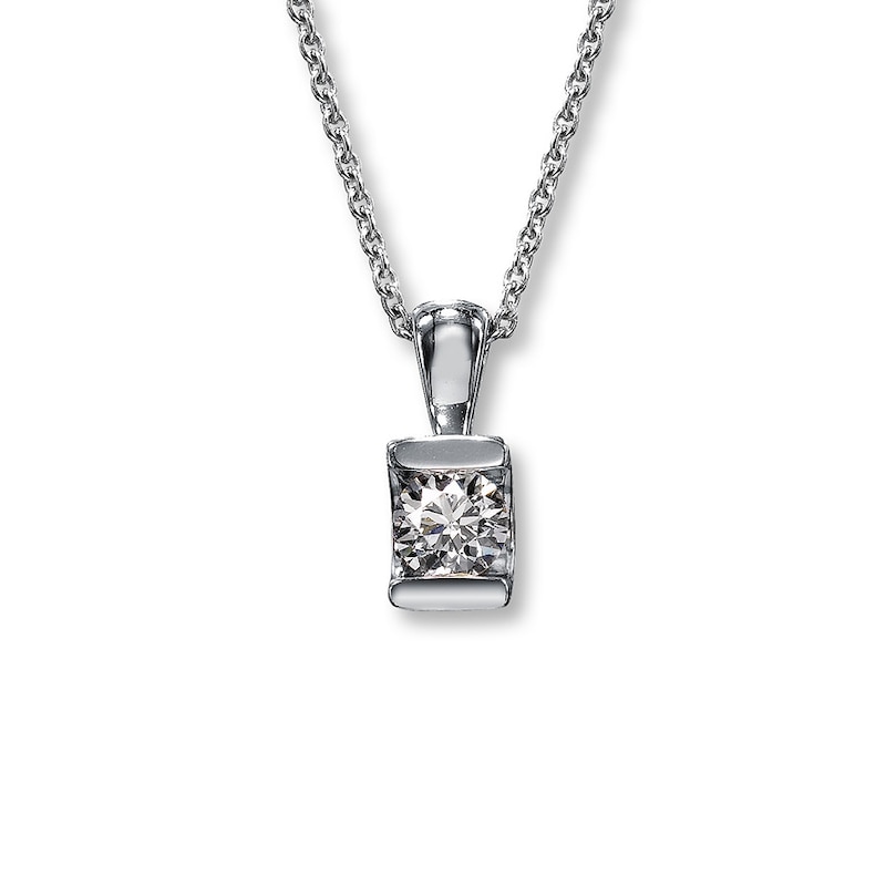 Main Image 1 of Previously Owned Diamond Necklace 1/3 Carat 18K White Gold