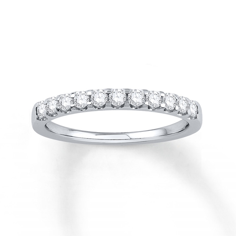 Main Image 1 of Previously Owned Colorless Diamond Anniversary Band 3/8 ct tw Round-cut  14K White Gold