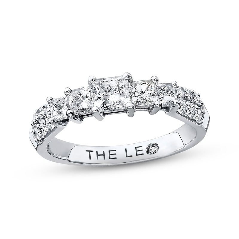 Main Image 1 of Previously Owned THE LEO Diamond Anniversary Ring 1 cttw Princess & Round-cut 14K White Gold