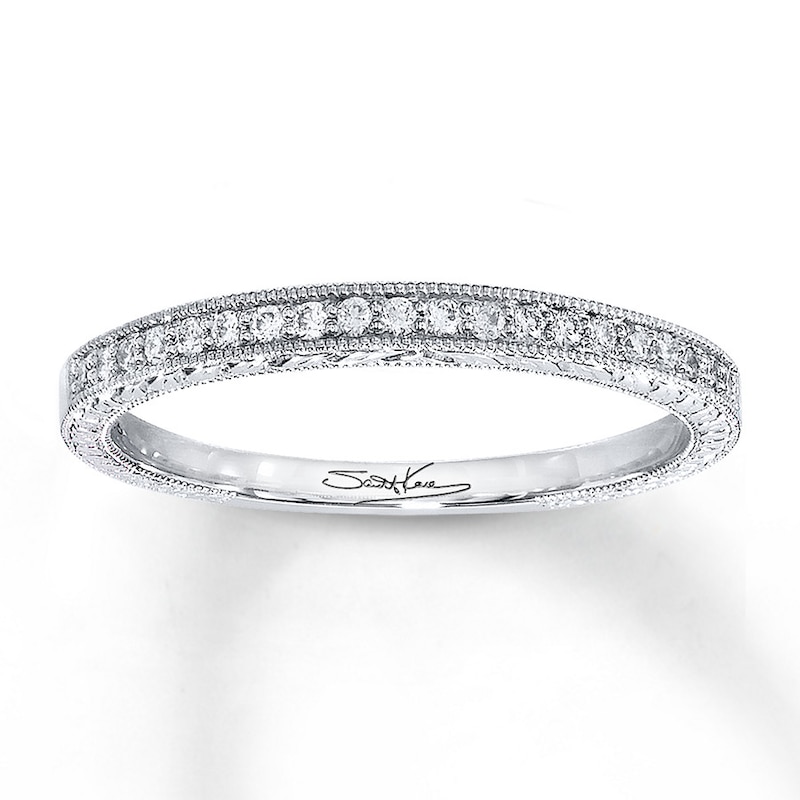 Main Image 1 of Previously Owned Scott Kay Anniversary Band 1/10 ct tw Round-cut Diamonds 14K White Gold