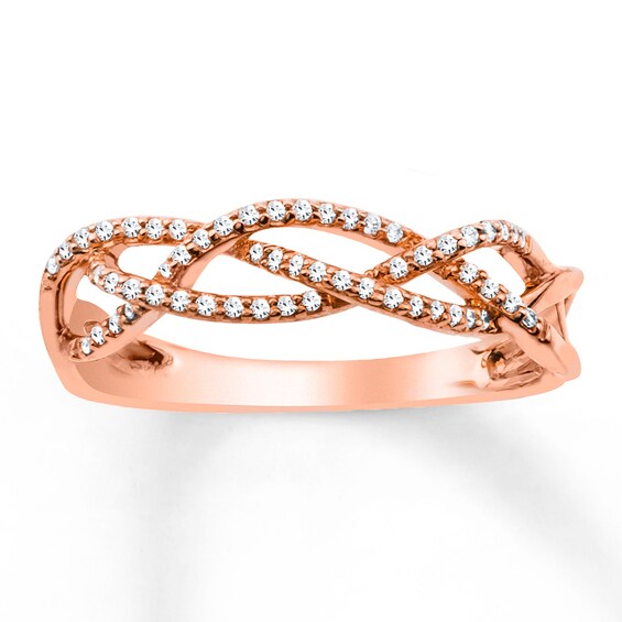 Previously Owned Stackable Ring 1/6 ct tw Diamonds 10K Rose Gold