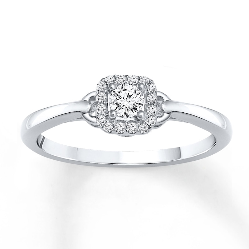Main Image 1 of Previously Owned Diamond Promise Ring 1/4 ct tw Round 10K White Gold
