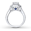 Thumbnail Image 2 of Previously Owned Engagement Ring 2-1/4 ct tw Princess/Round-cut Diamonds 14K White Gold