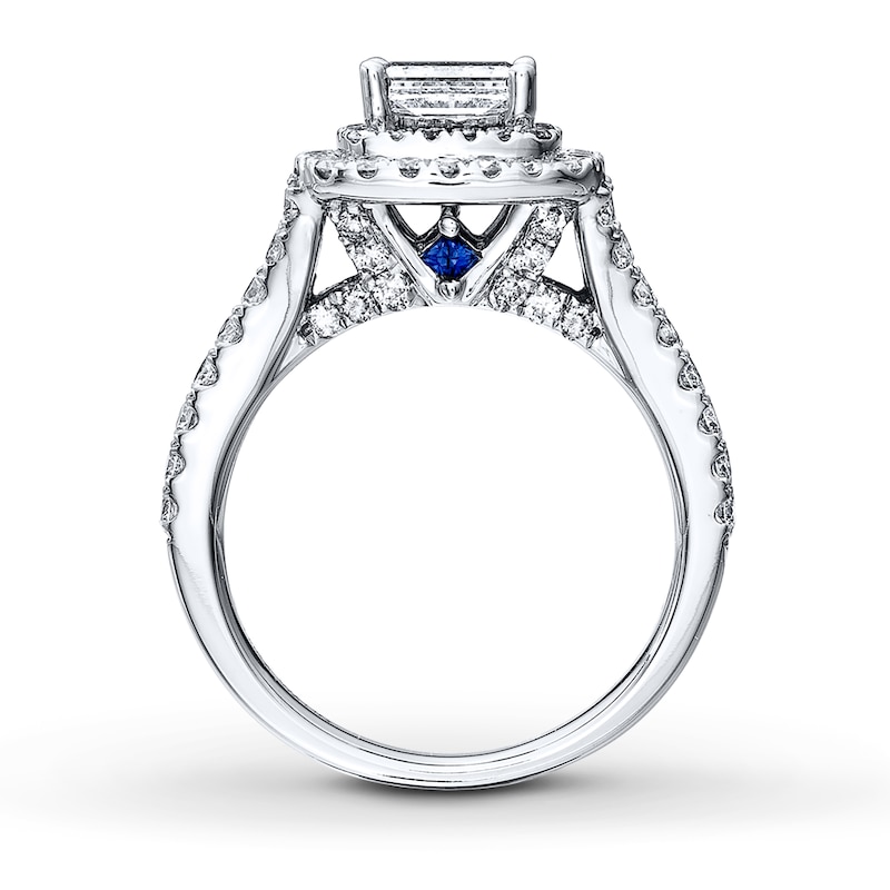 Main Image 2 of Previously Owned Engagement Ring 2-1/4 ct tw Princess/Round-cut Diamonds 14K White Gold