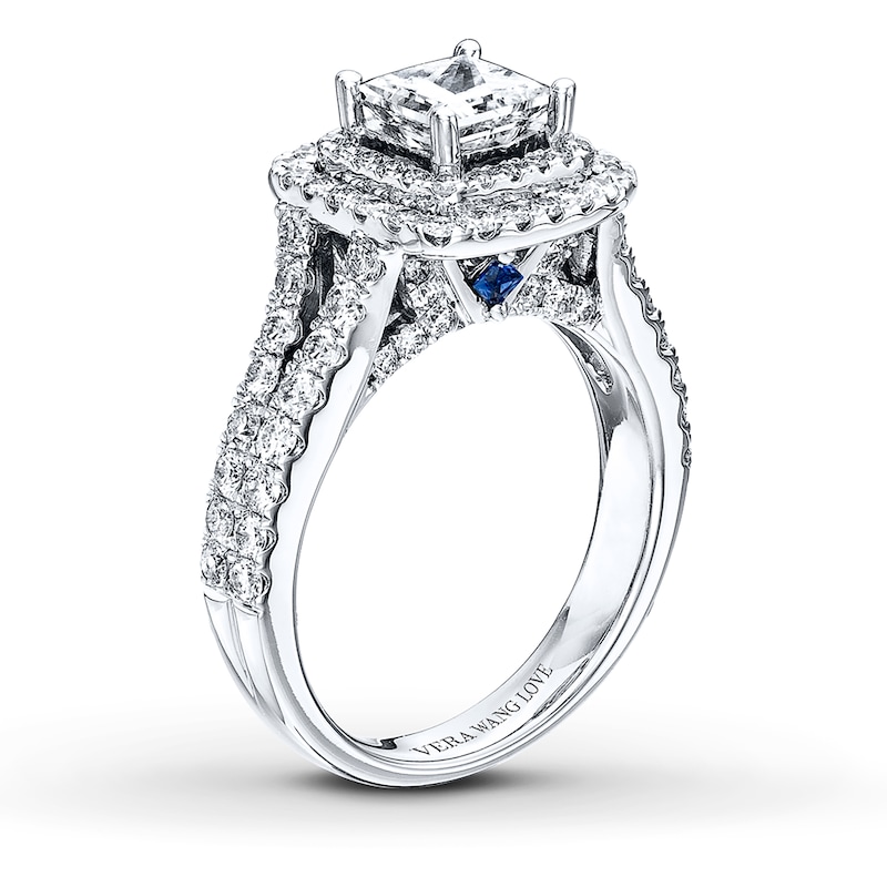 Main Image 3 of Previously Owned Engagement Ring 2-1/4 ct tw Princess/Round-cut Diamonds 14K White Gold