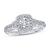 Thumbnail Image 1 of Previously Owned Engagement Ring 3/4 ct tw Round-cut Diamonds 14K White Gold