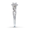 Thumbnail Image 3 of Previously Owned Diamond Engagement Ring 1/2 ct tw Princess & Round-cut 14K White Gold Size 4.75
