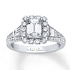 Thumbnail Image 1 of Previously Owned Neil Lane Engagement Ring 1-7/8 ct tw Baguette & Round-cut Diamonds 14K White Gold - Size 4