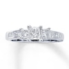 Thumbnail Image 1 of Previously Owned Three-Stone Diamond Ring 1 ct tw Princess-cut 14K White Gold - Size 10