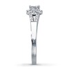 Thumbnail Image 3 of Previously Owned Engagement Ring 1/3 ct tw Princess & Round-cut Diamonds 10K White Gold - Size 4.25