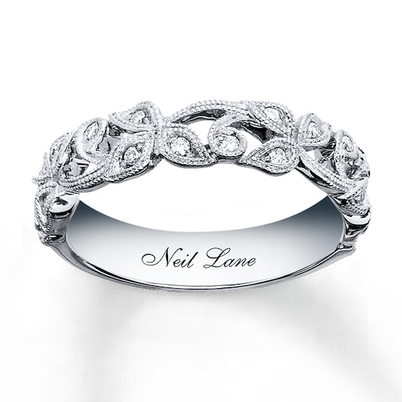 Previously Owned Neil Lane Designs Ring 1/8 ct tw Round-cut Diamonds Sterling Silver Size 11.75