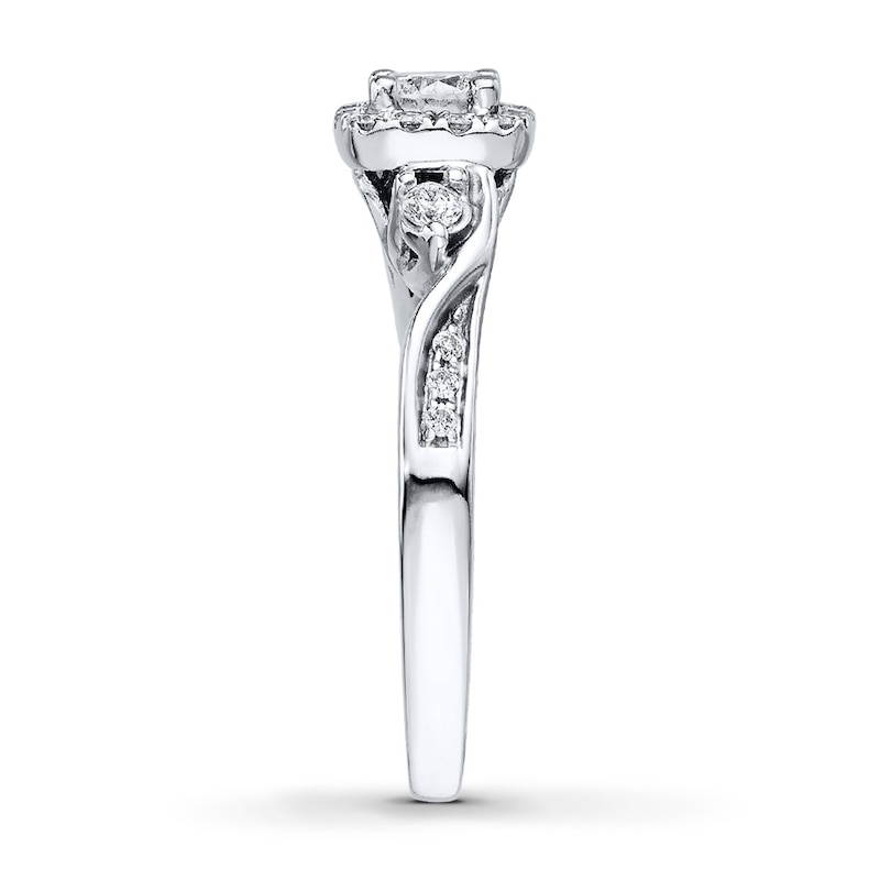 Main Image 3 of Previously Owned Diamond Engagement Ring 5/8 ct tw Round-cut 14K White Gold