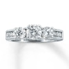 Thumbnail Image 1 of Previously Owned Three-Stone Diamond Ring 1-1/2 ct tw Round-cut 14K White Gold