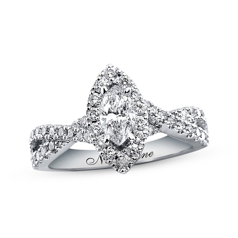 Main Image 1 of Previously Owned Neil Lane Diamond Engagement Ring 1 ct tw Marquise & Round-cut 14K White Gold