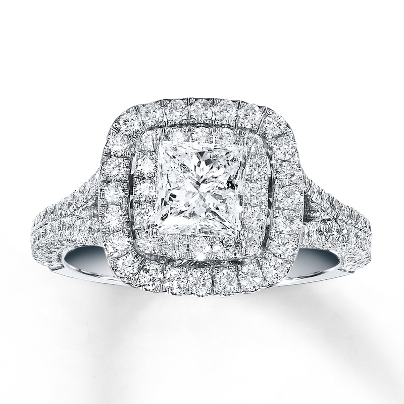 Main Image 1 of Previously Owned Neil Lane Engagement Ring 2 ct tw Princess & Round-cut Diamonds 14K White Gold Size 5