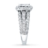 Thumbnail Image 2 of Previously Owned Diamond Engagement Ring 3 ct tw Princess & Round-cut 14K White Gold - Size 10