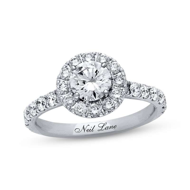 Main Image 1 of Previously Owned Neil Lane Diamond Engagement Ring 1-7/8 ct tw Round-cut 14K White Gold