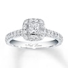 Thumbnail Image 1 of Previously Owned Neil Lane Engagement Ring 7/8 ct tw Princess & Round-cut Diamonds 14K White Gold Size 5.5