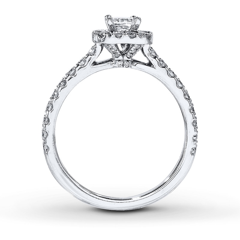 Main Image 2 of Previously Owned Neil Lane Engagement Ring 7/8 ct tw Princess & Round-cut Diamonds 14K White Gold Size 5.5