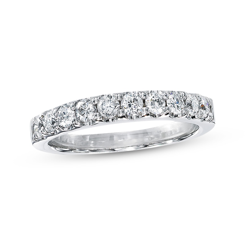 Main Image 1 of Previously Owned Diamond Wedding Band 1/2 ct tw Round-cut 14K White Gold Size 10.25