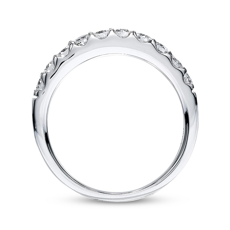 Main Image 3 of Previously Owned Diamond Wedding Band 1/2 ct tw Round-cut 14K White Gold Size 10.25