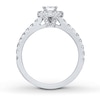Thumbnail Image 2 of Previously Owned Neil Lane Engagement Ring 1 ct tw Emerald & Round-cut Diamonds 14K White Gold