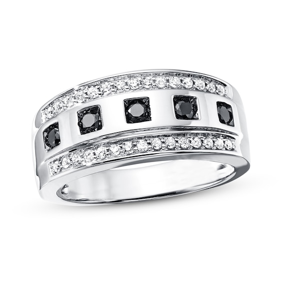 Previously Owned Men's Band 5/8 ct tw Round-cut Diamonds 10K White Gold Size 12.5