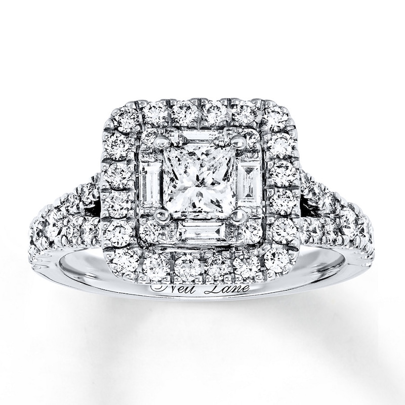 Main Image 1 of Previously Owned Neil Lane Diamond Ring 1-1/4 ct tw Princess, Baguette, & Round-cut 14K Gold
