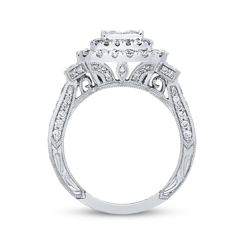 Previously Owned Neil Lane Diamond Engagement Ring 1-5/8 ct tw Princess & Round-cut 14K White Gold