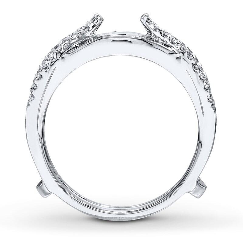 Main Image 2 of Previously Owned Diamond Enhancer Ring 3/4 ct tw Round-cut 14K White Gold - Size 10