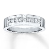 Thumbnail Image 1 of Previously Owned Men's Diamond Band 5/8 ct tw Square-Cut 10K White Gold - Size 4.75