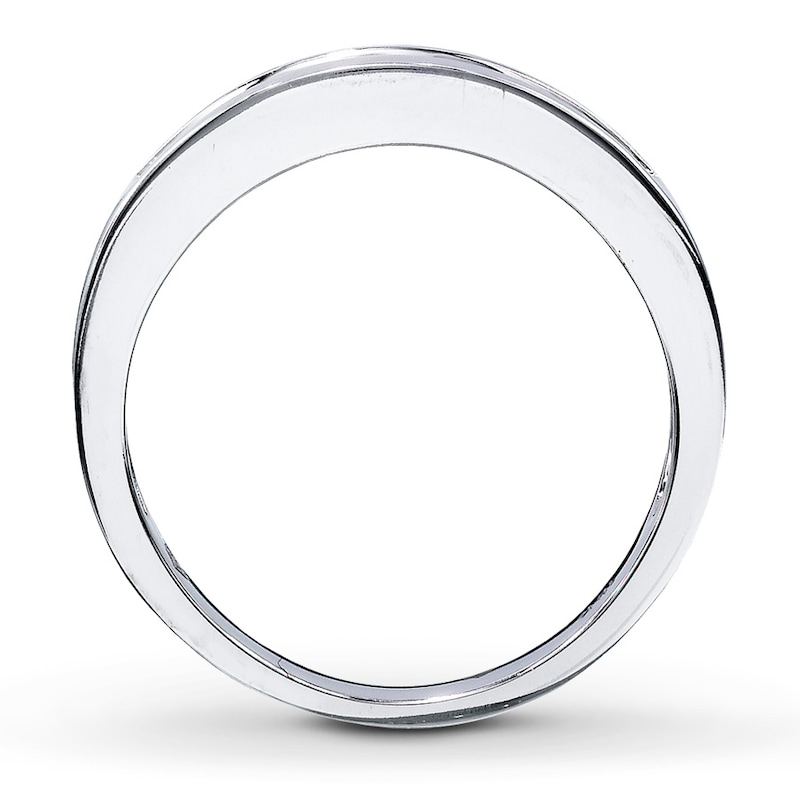 Main Image 2 of Previously Owned Men's Diamond Band 5/8 ct tw Square-Cut 10K White Gold - Size 4.75